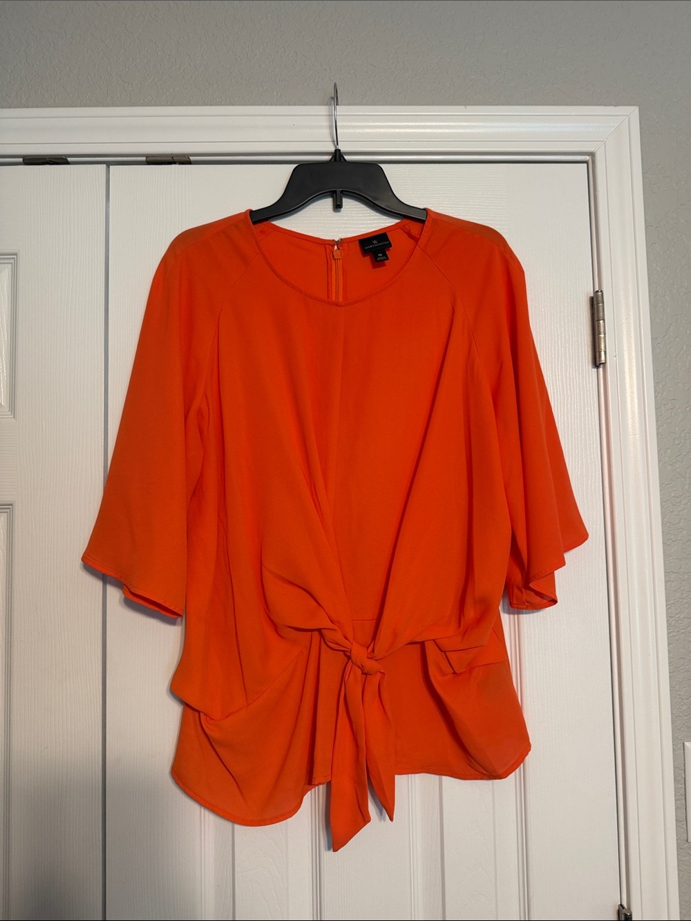 Worthington Tie-Front Orange Women's Blouse